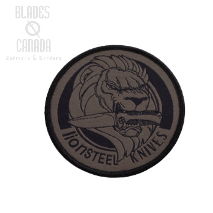 Lion Steel Embroidery Patch, Large, Grey